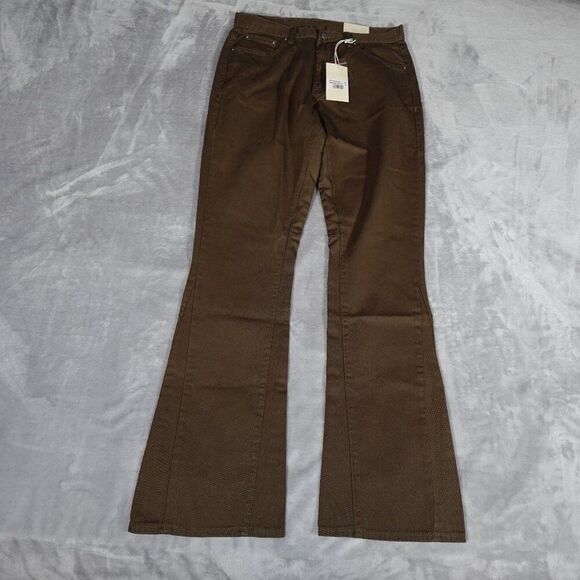 Mnml Twill Flare Pants Mens 30x33 Slim Fit Olive Green NWT - Picture 1 of 10